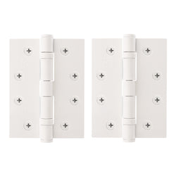 White Fire Door Hinges – 4 Inch/102mm – Grade 11 Steel Ball Bearing – Pack 2 - tradefit