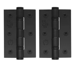 Black Fire Door Hinges - 3 Inch/76mm - Grade 7 Steel Ball Bearing - Pack 2 - tradefit