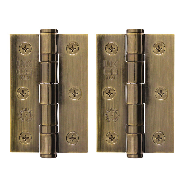 Florentine Bronze Fire Door Hinges - 3 Inch/76mm - Grade 7 Ball Bearing - Pack 2 - tradefit - Featured Image