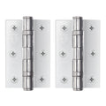 Polished Chrome Fire Door Hinges - 3 Inch/76mm - Grade 7 Steel Ball Bearing - Pair