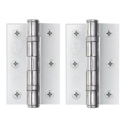 Polished Chrome Fire Door Hinges - 3 Inch/76mm - Grade 7 Steel Ball Bearing - Pack 2 - tradefit