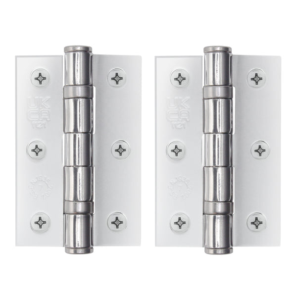 Polished Chrome Fire Door Hinges - 3 Inch/76mm - Grade 7 Steel Ball Bearing - Pack 2 - tradefit - Featured Image