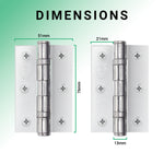 Polished Chrome Fire Door Hinges - 3 Inch/76mm - Grade 7 Steel Ball Bearing - Pack 2 - tradefit - 5