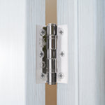 Polished Chrome Fire Door Hinges - 3 Inch/76mm - Grade 7 Steel Ball Bearing - Pack 2 - tradefit - 7