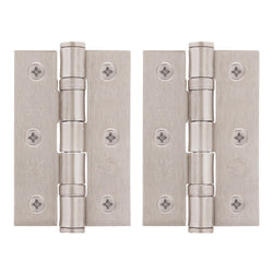 Satin Nickel Fire Door Hinges - 3 Inch/76mm - Grade 7 Steel Ball Bearing - Pack 2 - tradefit