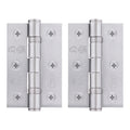 Satin Chrome Fire Door Hinges - 3 Inch/76mm - Grade 7 Steel Ball Bearing - Pair