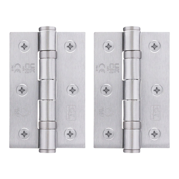 Satin Chrome Fire Door Hinges - 3 Inch/76mm - Grade 7 Steel Ball Bearing - Pack 2 - tradefit - Featured Image