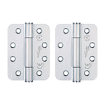 Fire Door Hinges – Concealed Bearing Radius Hinge - CE FD30/60/90/120 - 4 Inch/102mm - Grade 14 Max Door 160kg - Satin Stainless Steel – 1 Pair - tradefit - 1