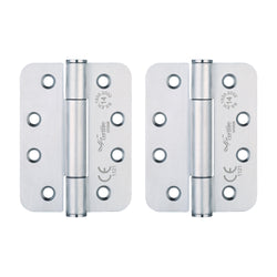 Fire Door Hinges – Concealed Bearing Radius Hinge - CE FD30/60/90/120 - 4 Inch/102mm - Grade 14 Max Door 160kg - Satin Stainless Steel – 1 Pair - tradefit
