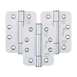 Fire Door Hinges – Concealed Bearing Radius Hinge - CE FD30/60/90/120 - 4 Inch/102mm - Grade 14 Max Door 160kg - Satin Stainless Steel – 1.5 Pairs - tradefit