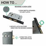 Sassari Matt Black Lever Door Handle Pack - 64mm Bathroom Lock - tradefit - 5