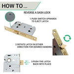 Glass and Polished Brass Mortice Door Knob Kit - 80mm Sashlock - tradefit - 5