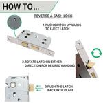 Return To Door Lever on Rose Handle Bathroom Lock Kit - Satin Stainless Steel - 102mm Hinges - 80mm Lock - tradefit - 6