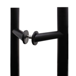 Guardsman Entrance Offset Pull Handles - Back to Back Fix - 1800 x 32mm 1600mm c/c - Matt Black - tradefit