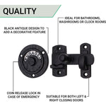 Bathroom Indicator Bolt - Black Antique Iron - 83mm - tradefit - 4