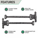 Antique Door and Gate Hinges - 13 x 4 Inches - Black - tradefit - 2