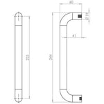Bolt Fixed Pull Handle - 225 x 19mm - Satin Aluminium - tradefit - 2
