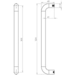 Bolt Fixed Pull Handle - 305 x 19mm - Satin Aluminium - tradefit - 3