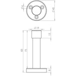 Projection Wall Mounted Door Stop - 83mm - Satin Aluminium - tradefit - 2