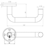 Return To Door Lever on Rose Door Handles - 19 x 52mm - Satin Aluminium - tradefit - 7