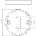 Keyhole Escutcheon - 52 x 8mm - Satin Aluminium - tradefit - 2