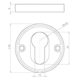 Euro Profile Escutcheon - 52mm - Satin Aluminium - tradefit - 2