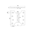 Parliament Hinge - 102x102x4mm - Polished Brass - tradefit - 4