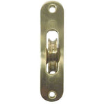 Sash Pulley Brass 40mm Roller Radius Faceplate - 118x26mm - Polished Brass - tradefit - 3