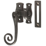 Locking Curly Tail Window Fastener Left Hand - 125mm - Black Antique Iron - tradefit - 1