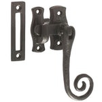 Locking Curly Tail Window Fastener Right Hand - 125mm - Black Antique Iron - tradefit - 1