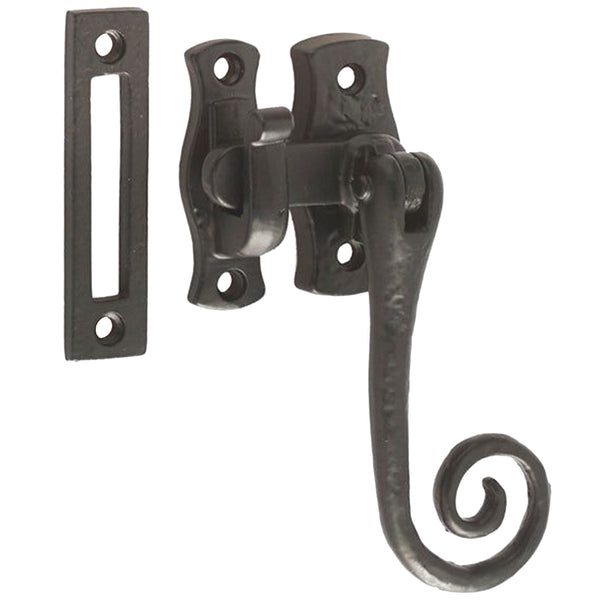 Locking Curly Tail Window Fastener Right Hand - 125mm - Black Antique Iron - tradefit - Featured Image