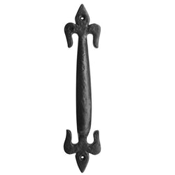 Fleur De Lys Pull Handle - 127mm - Black Antique Iron - tradefit