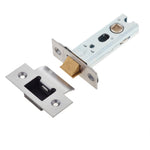 3 inch/78mm Tubular Latch Fire Rated Bolt Through - 57mm Backset - Satin Stainless Steel - tradefit - 3
