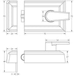 Fire Rated Roller Bolt Rim Night Latch - FD30 - 90mm Case 60mm Backset - Polished Chrome - tradefit - 2