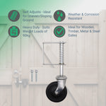 Heavy Duty Spring Loaded Gate Garage Door Wheel on Castor - 102mm - 90g Load - Zinc Plated - tradefit - 2