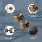 Victorian Ringed Antique Brass Mortice Door Knob - tradefit - 4