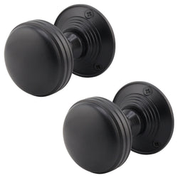 Victorian Ringed Black Mortice Door Knob - tradefit