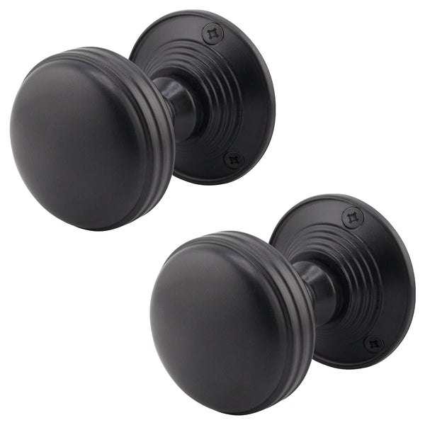 Victorian Ringed Black Mortice Door Knob - tradefit - Featured Image