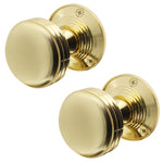 Victorian Ringed Polished Brass Mortice Door Knob - tradefit - 1