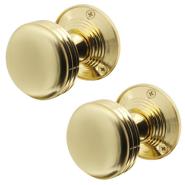 Victorian Ringed Polished Brass Mortice Door Knob - tradefit - Featured Image