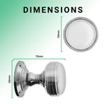 Victorian Ringed Polished Chrome Mortice Door Knob - tradefit - 3