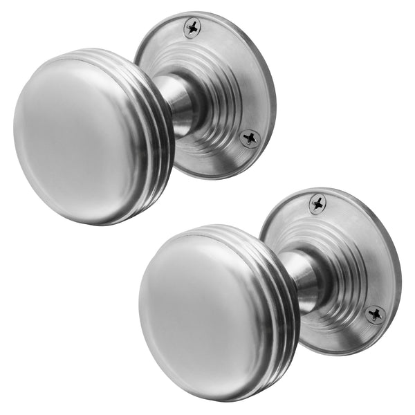 Victorian Ringed Satin Chrome Mortice Door Knob - tradefit - Featured Image