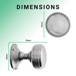 Victorian Ringed Satin Chrome Mortice Door Knob - tradefit - 3