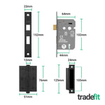 Victorian Scroll Matt Black Lever Door Handle Pack - 64mm Sashlock - tradefit - 3