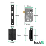 Olbia Matt Black Lever on Backplate Door Handle Pack – 80mm Sashlock - tradefit - 3