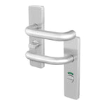 Commercial Grade Fire Rated Door Handle - FD30/60 RTD 19mm Lever Handles on Bathroom Plate - Satin Stainless Steel - tradefit - 1