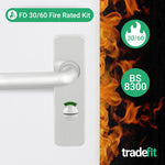 Return to Door Lever on Backplate Stainless Steel Door Handle Kit - Medium Duty FD30/60 - 80mm Bathroom Lock - tradefit - 2