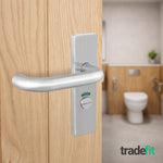 Return to Door Lever on Backplate Stainless Steel Door Handle Kit - Medium Duty FD30/60 - 80mm Bathroom Lock - tradefit - 7