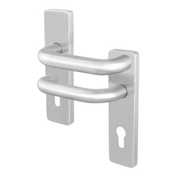 Commercial Grade Fire Rated Door Handle - FD30/60 RTD 19mm Lever Handles on Euro Lock Plate - Satin Stainless Steel - tradefit