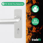 Return to Door Lever on Backplate Stainless Steel Door Handle Kit - Medium Duty FD30/60 - 80mm Euro Sashlock and Thumbturn Cylinder - Master Keyed - tradefit - 2